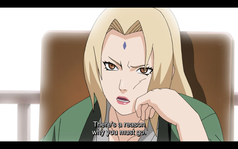 I get the impression that the Lady Hokage often makes this face whenever Naruto shows up to question her decisions.